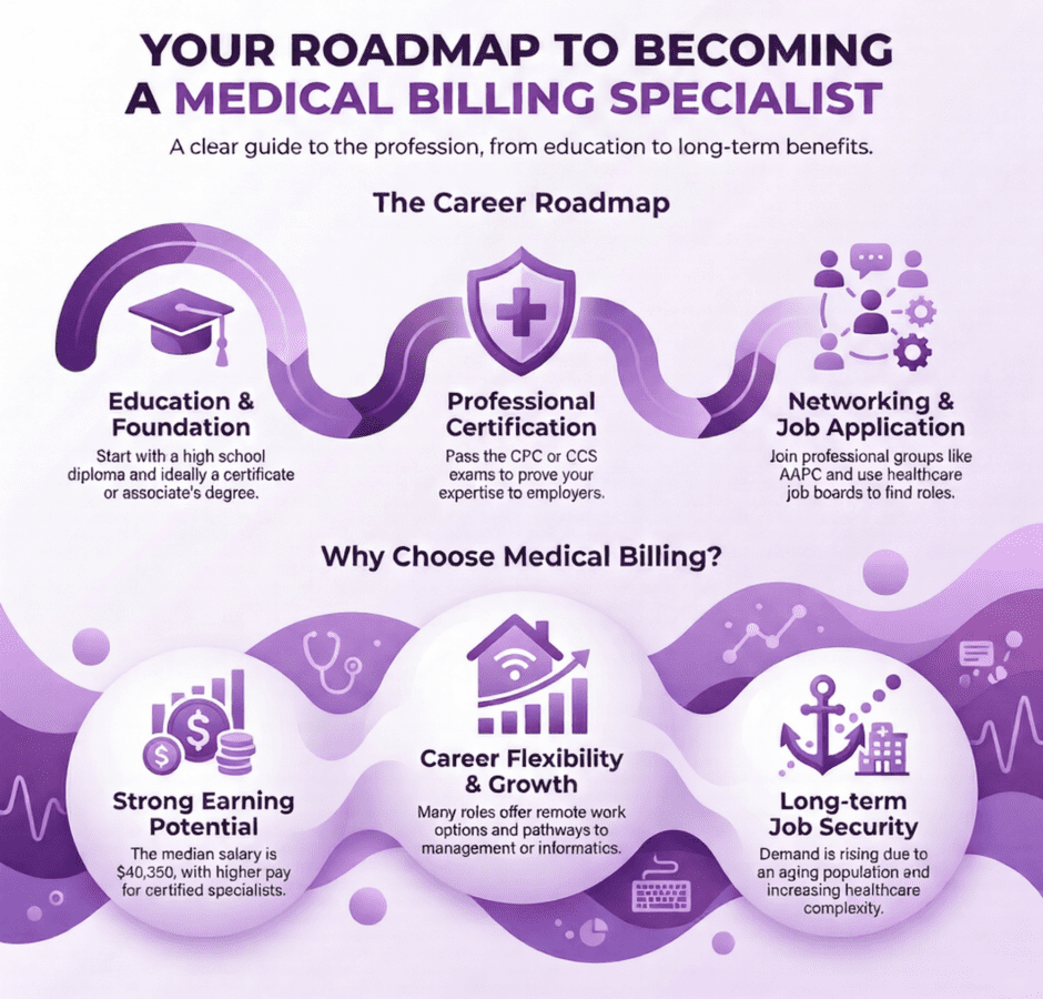 Medical Billing Specialist Roadmap (infographic)