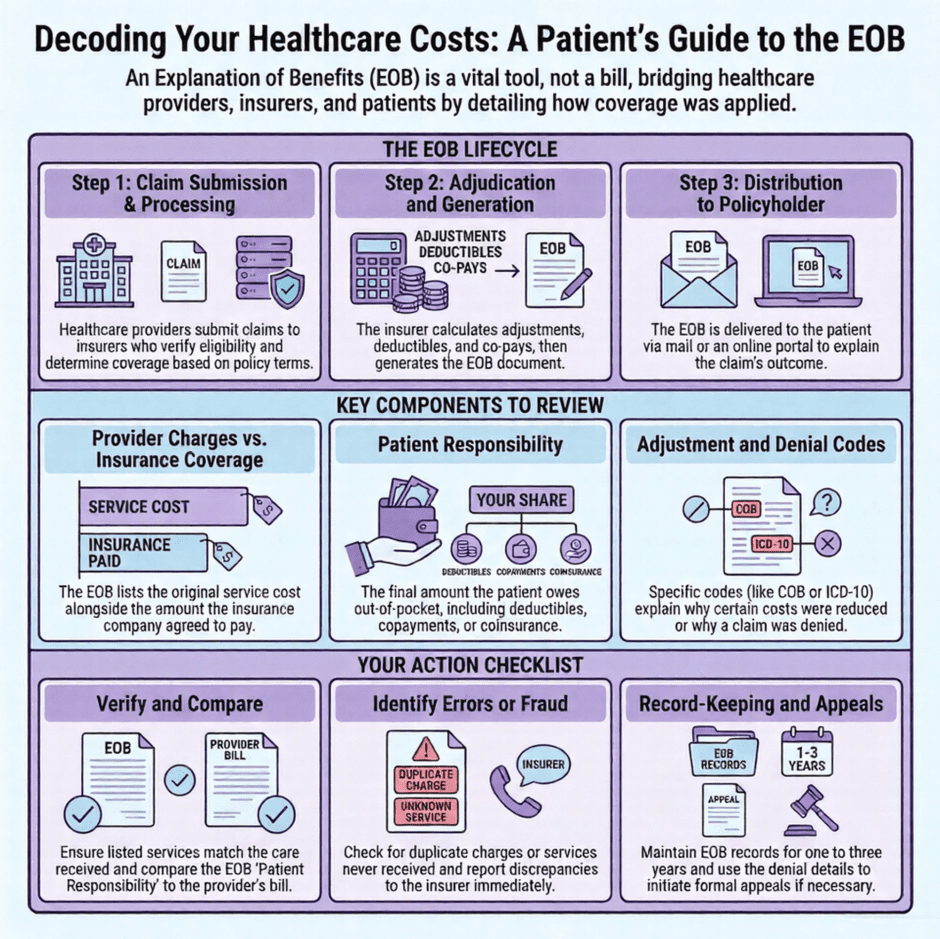 EOB Guide: Decoding Healthcare Costs (infographic)