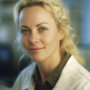 White female genetic lab technician 