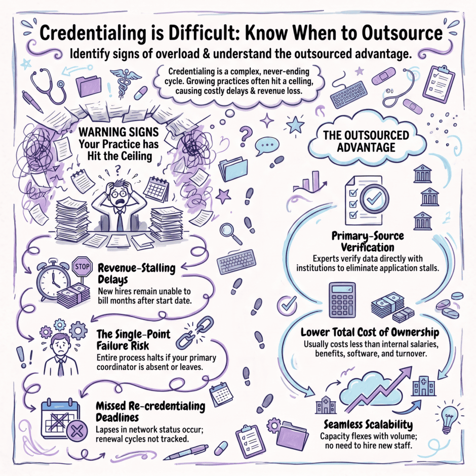 why-outsource-your-medical-credentialing-guide | Medwave Outsourced Medical Credentialing Guide (infographic)