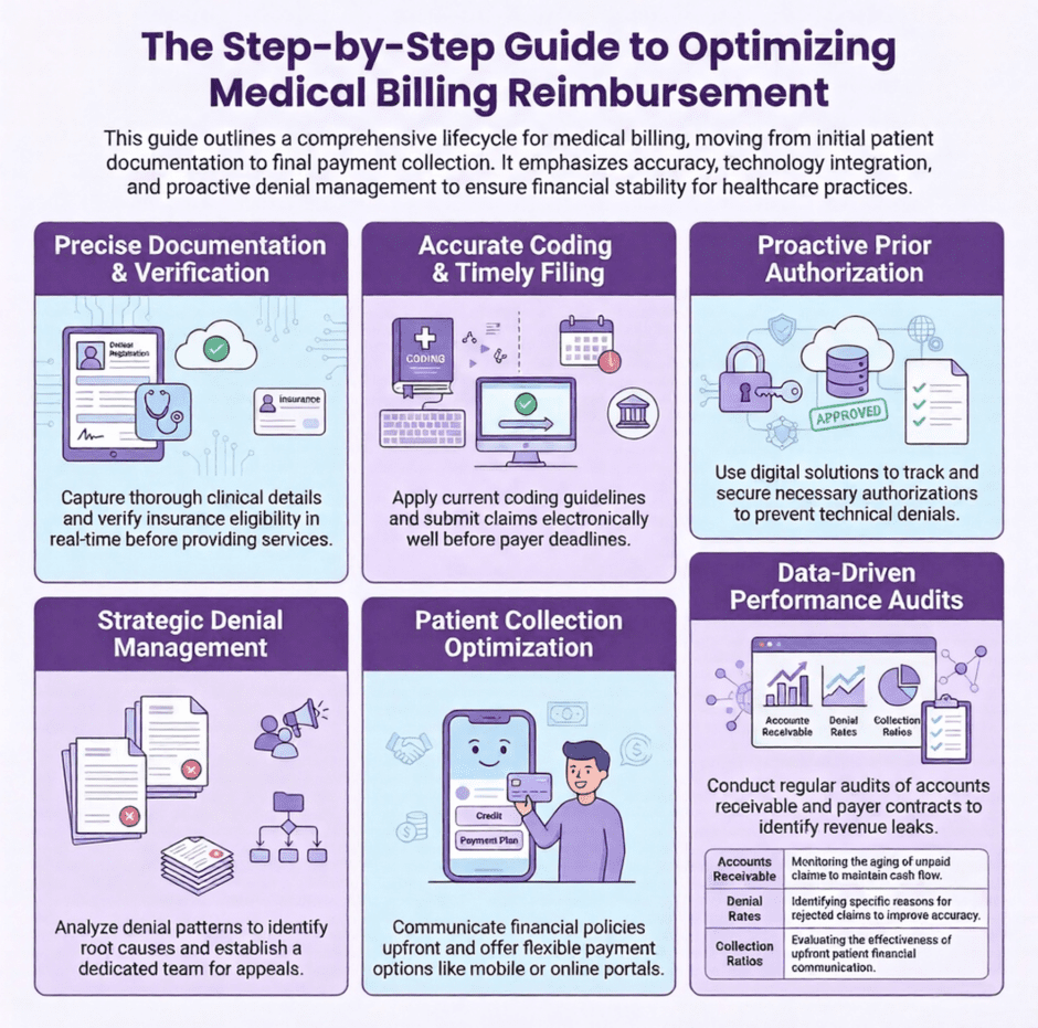 Optimization of Medical Billing Reimbursement Guide (infographic)