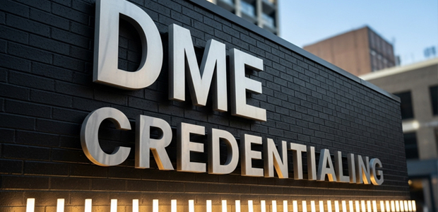 DME Credentialing Sign, (spelled-out)