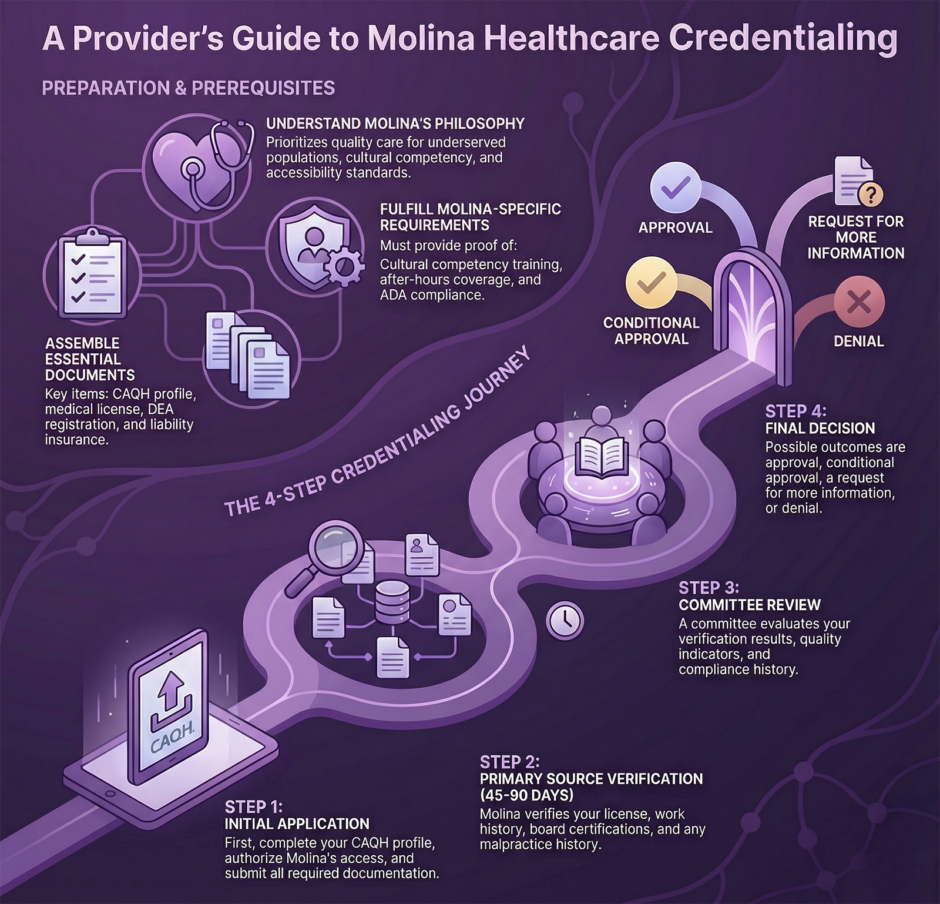 Molina Healthcare Credentialing Guide (infographic)