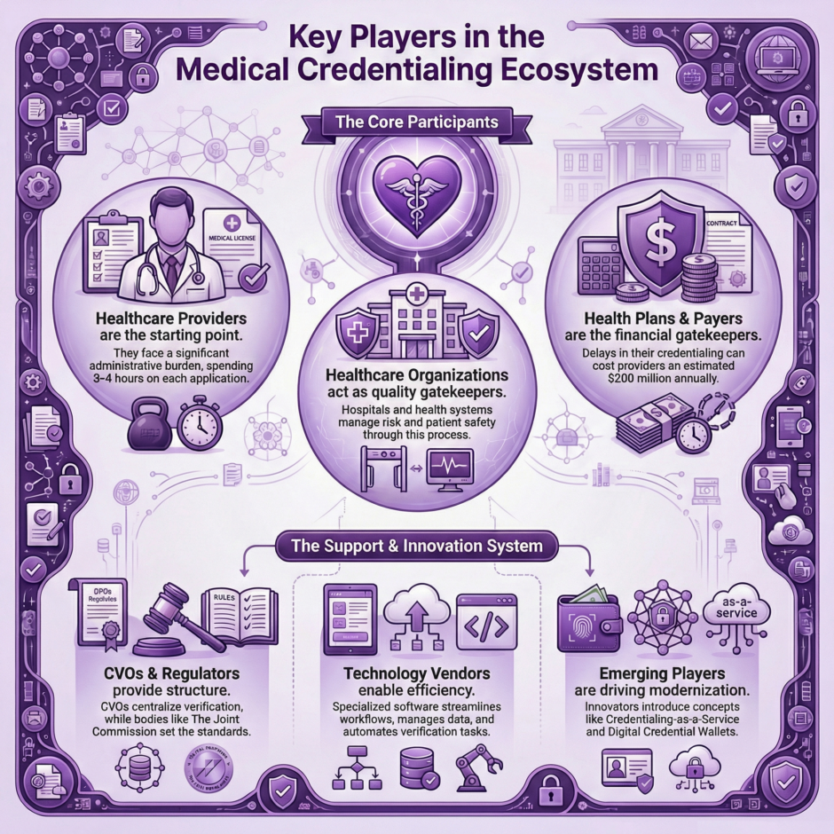 Key Players in the Medical Credentialing Ecosystem (infographic)