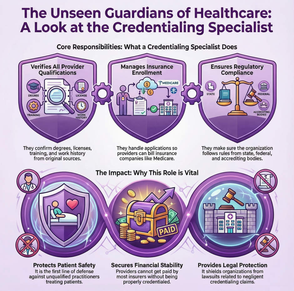 What a Medical Credentialing Specialist Does (infographic)