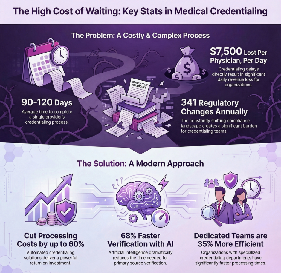 Medical Credentialing Key Stats (infographic)