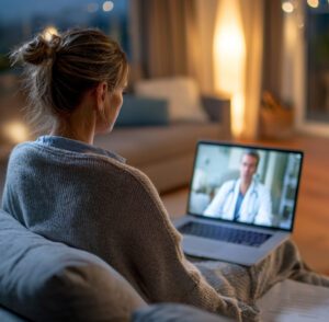 Telehealth Session with Female Patient and Doctor