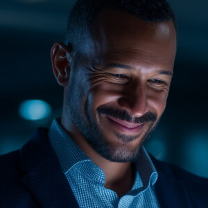 Happy Black Male Medical Officer Owner