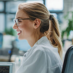 White Female Healthcare Office Manager