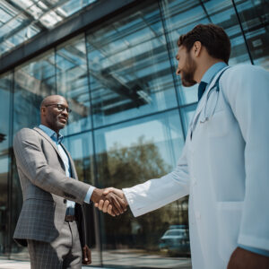 Black Male Admin w/ White Male Doctor