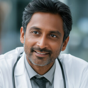 South Indian-American medical doctor needing contracting