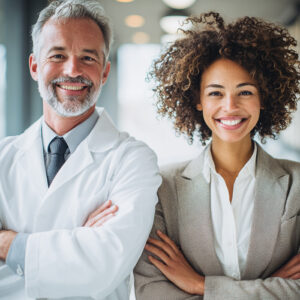 White Male Doctor w/ Black Female Administrator