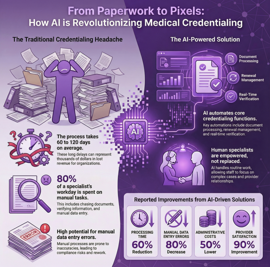 How AI Improves Medical Credentialing (infographic)