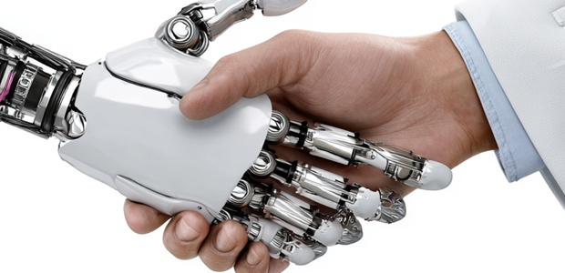 Artificial Intelligence Handshake, a Robot with a Medical Doctor