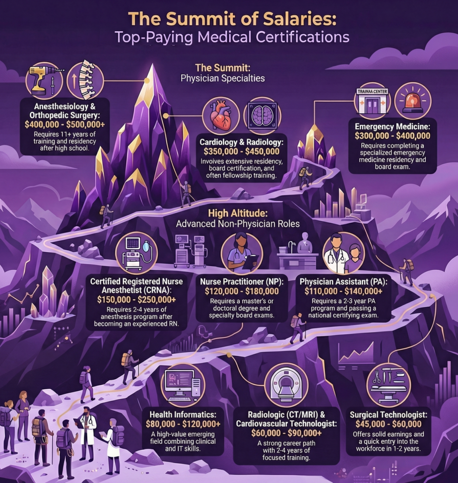 Top Earning Medical Job Salaries (infographic)