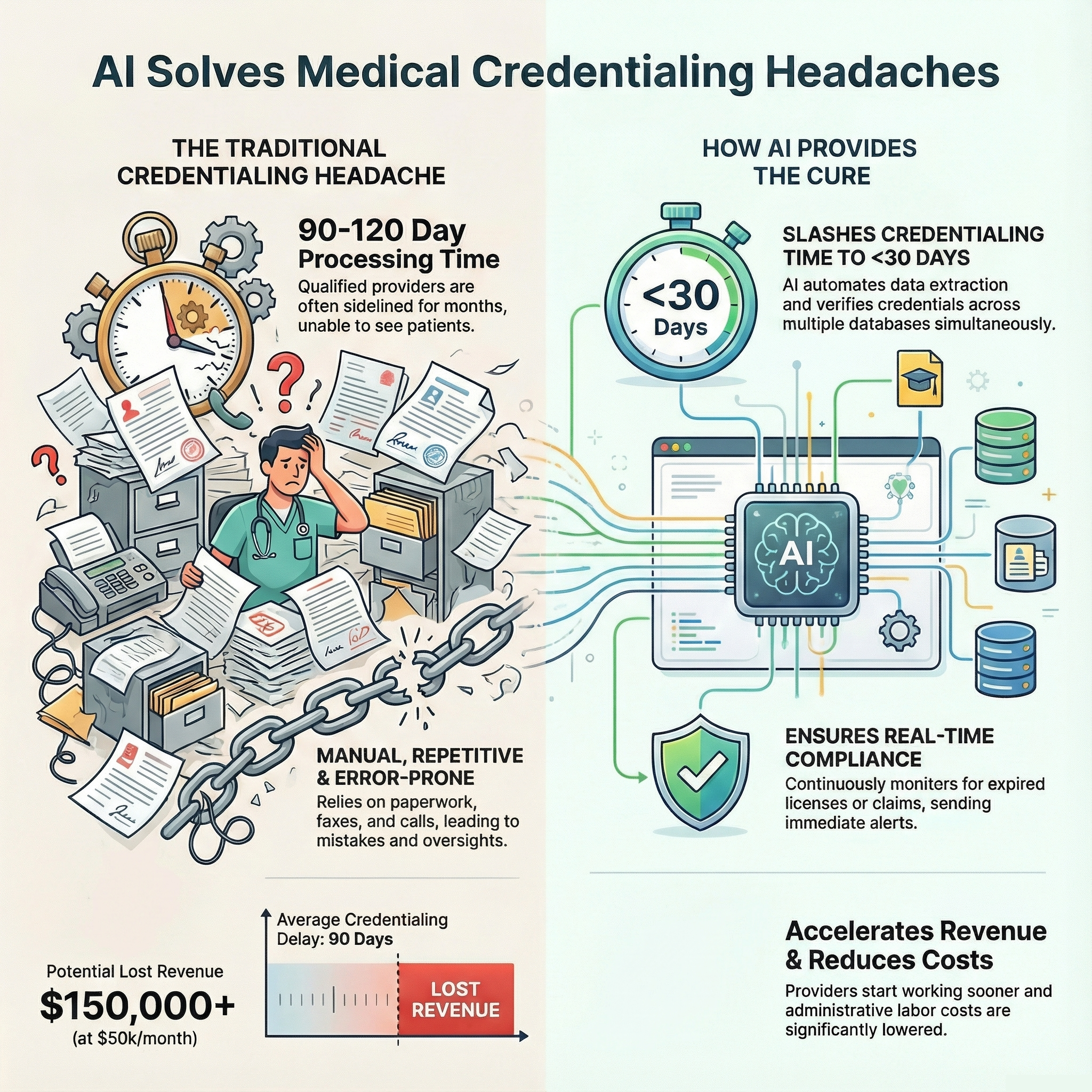 AI Solves Medical Credentialing Headaches (infographic)