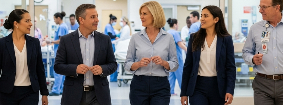 heathcare-adminstrators-discussing-payer-contracting