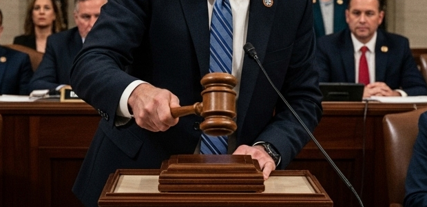 White Male Congressman slamming gavel