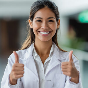 Mexican-American Female Medical Doctor Needing Contracting