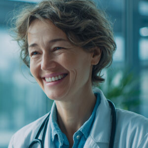 Smiling White Female Healthcare Physician