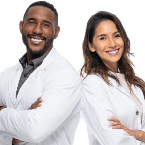 Black Male and Hispanic Female Doctors