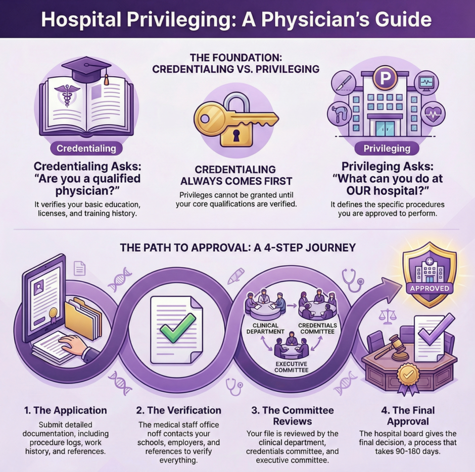 Hospital Privileging Physician's Guide (infographic)