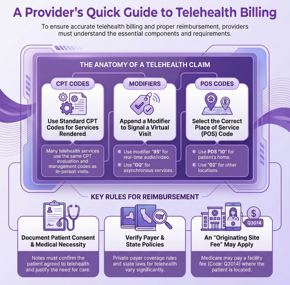 Quick Telehealth Billing Guide (infographic)