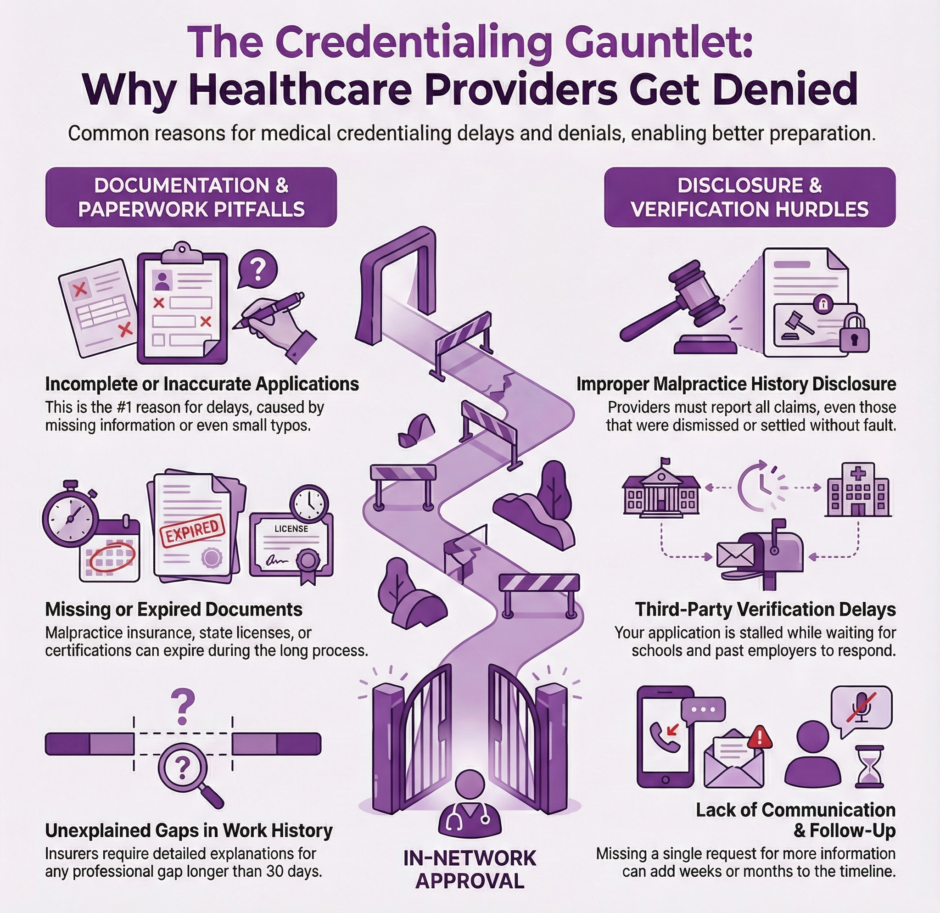 Why Medical Credentialing Gets Denied (infographic)