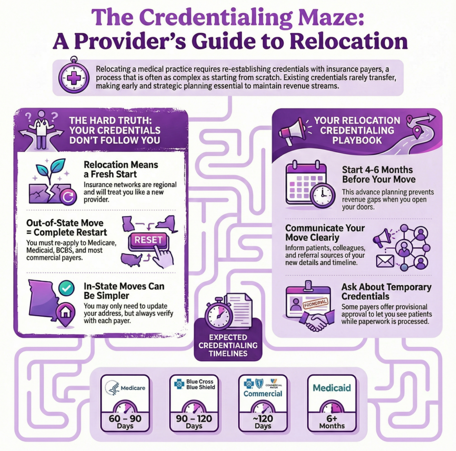 Credentialing After Relocating Your Medical Practice (infographic)