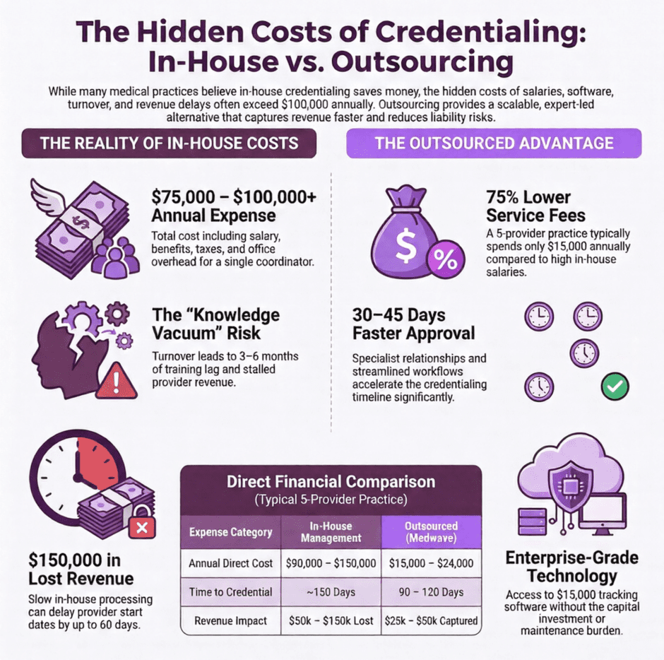 Hidden Costs of Credentialing: In-House vs. Outsourced (infographic)