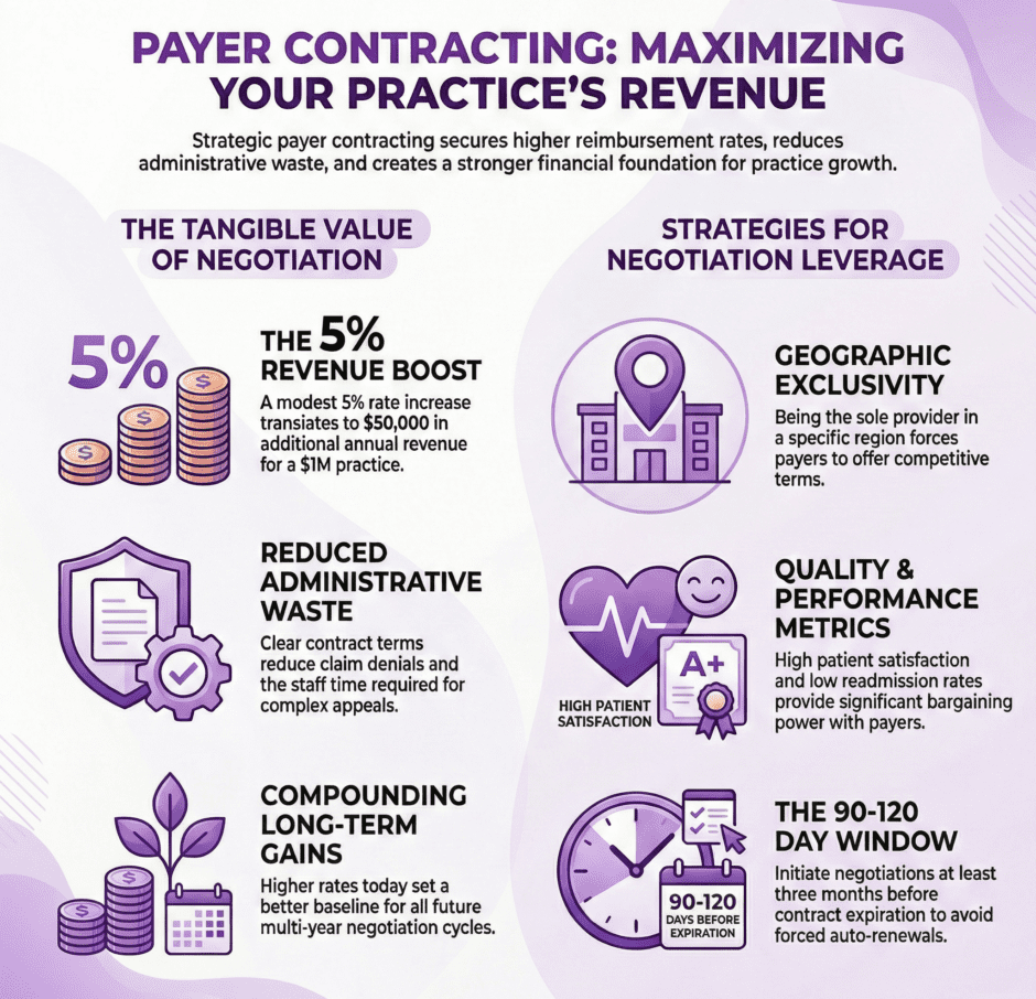 Payer Contracting Revenue Maximized (infographic)