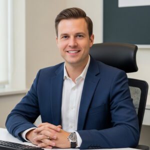 Credentialing Company Owner sitting at Desk