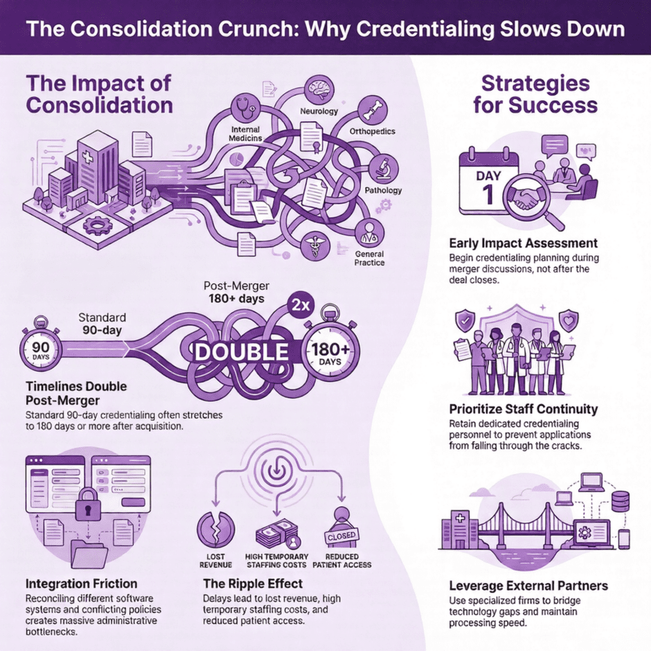 Healthcare Consolidation Affects Credentialing Timelines (infographic)