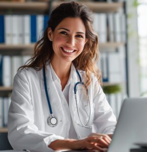 Healthcare physician in need of credentialing, female Hispanic