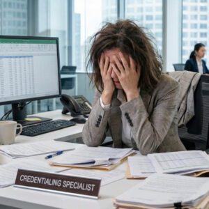 Credentialing denial and appeal, with a frustrated female credentialer