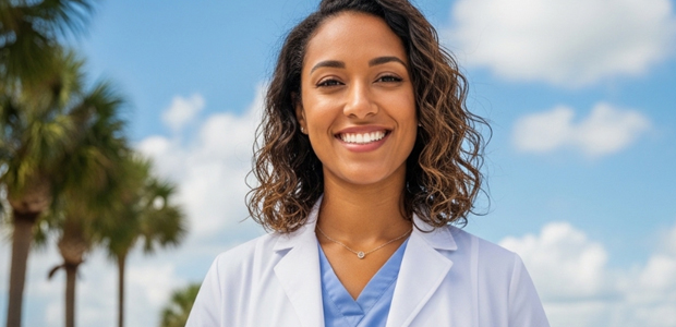 latina-medical-physician-smiling-needing-credentialing | Medwave latina medical physician smiling needing credentialing