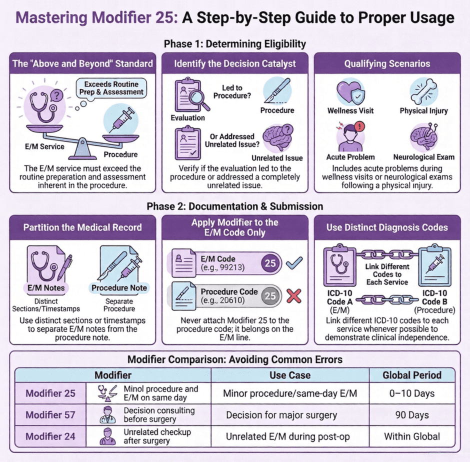 Modifier 25 Guide (infographic)