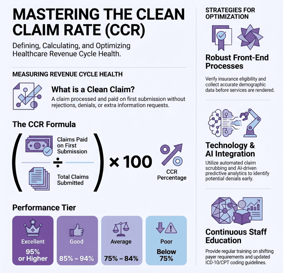 Mastering Clean Claim Rate / CCR (infographic)