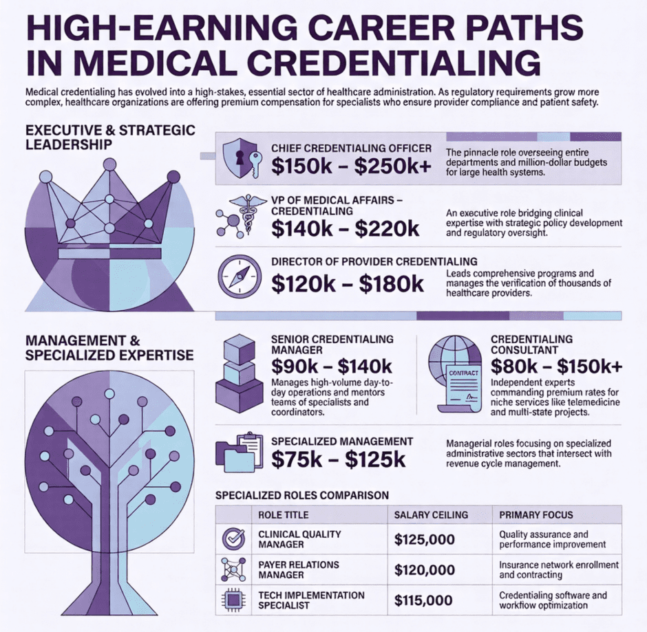 High-Earning Medical Credentialing Jobs (infographic)