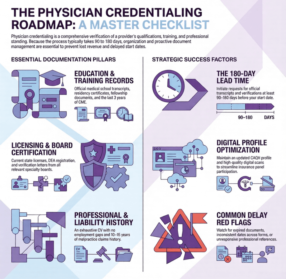 Physician Credentialing Roadmap / Checklist (infographic)