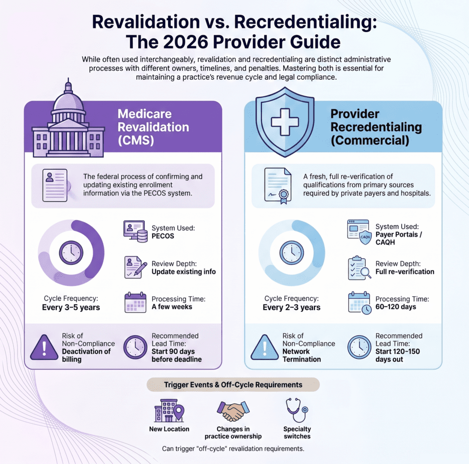 revalidation-vs-recredentialing-provider-guide | Medwave 2026 Revalidation Versus Recredentialing Provider Guide