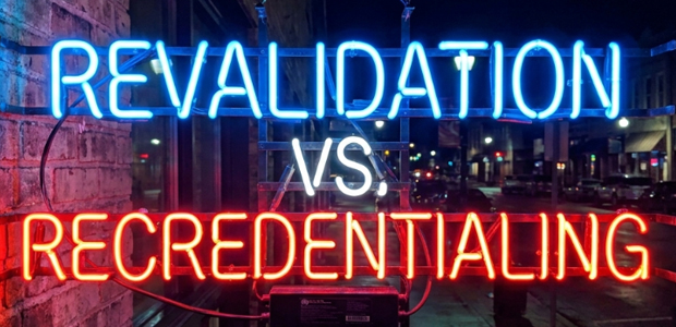 revalidation-vs-recredentialing-signage | Medwave 'revalidation Versus Recredentialing' Neon Sign