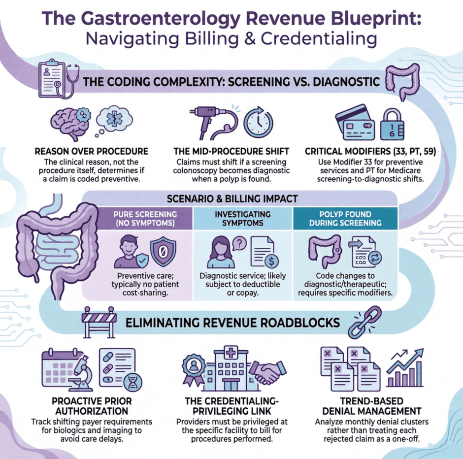 gastroenterology-billing-credentialing-guide | Medwave Gastroenterology Billing, Credentialing Guide (infographic)