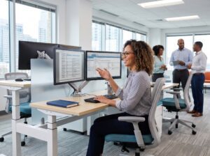 Medical Billing and Coding Specialist Pushing Claims at Desk