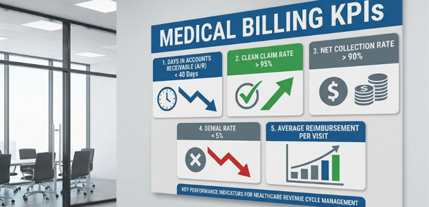 Medical Billing KPIs on a Wall
