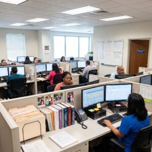 Medical Billers at Work, at Their Cubicles