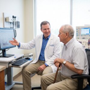 Nephrologist Assisting an Elderly Patient