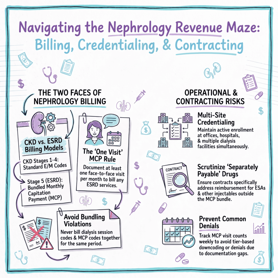 Nephrology Billing, Credentialing, Contracting Guide (infographic)