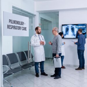 Pulmonology Doctor Talking in Hallway
