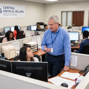 Medical Billing Boss Speaking with Subordinate